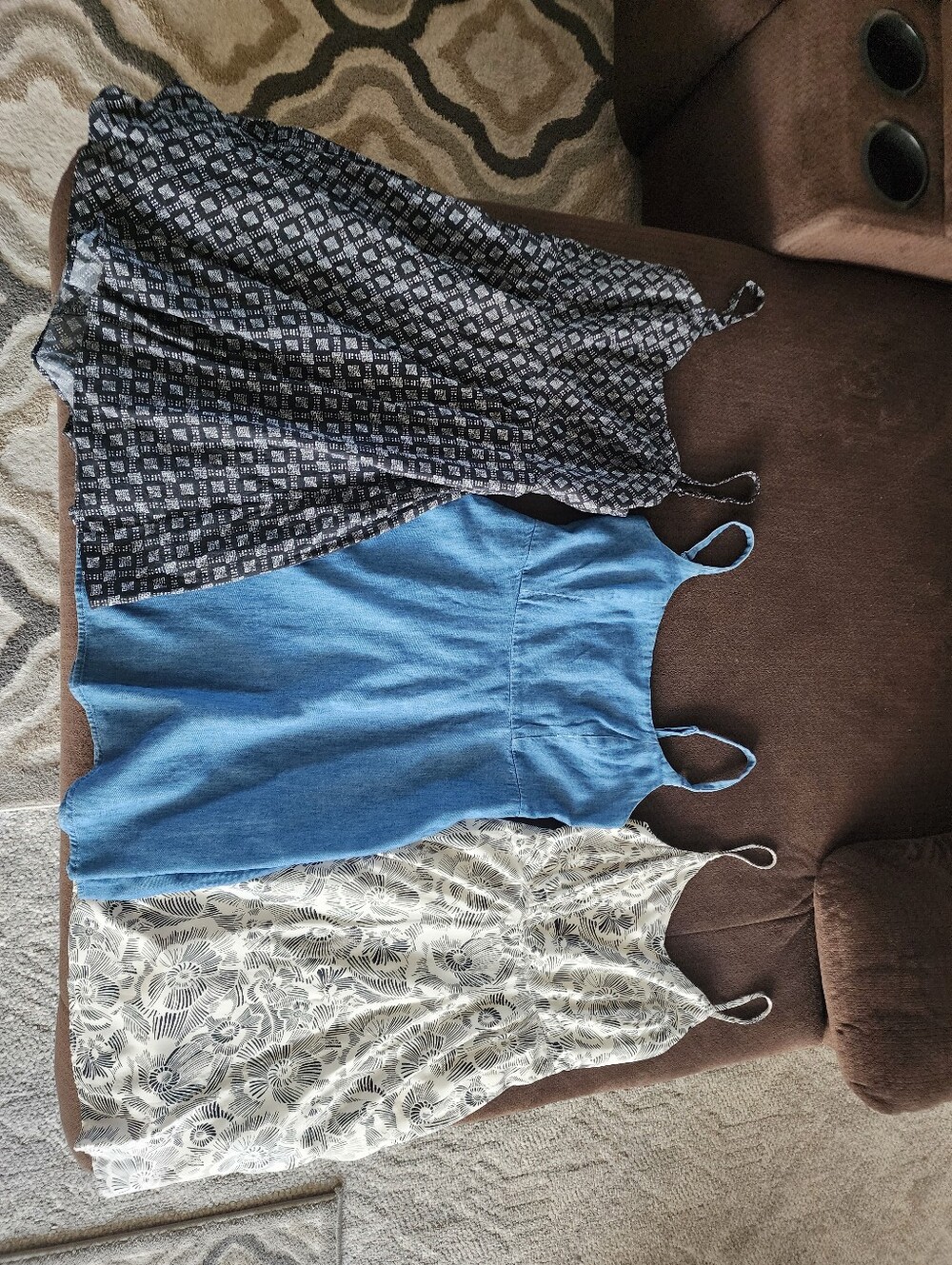 Blue Sleeveless Denim-Style Tank Dress